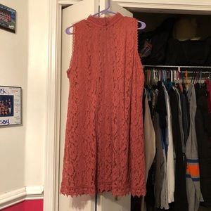 Dusty-rose lace dress